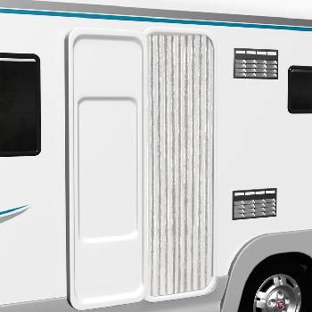 vidaXL Ресни за врата против мухи, светлосиво и бяло, 56x200 см, шенил (377312)