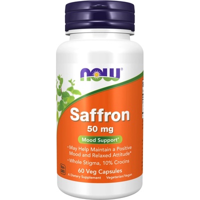 Now Foods Foods Saffron šafrán 50 mg 60 rostlinných kapslí