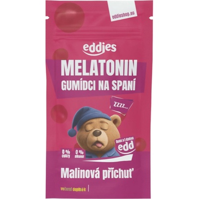 eddies Eddies Gumídci na spánek s melatoninem vegan malina 60 ks