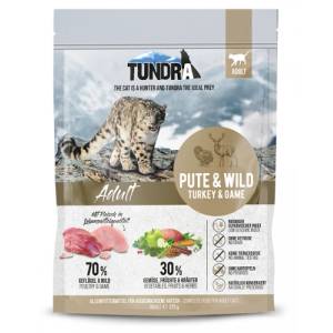 TUNDRA Adult Cat - висококачествена храна за пораснали котки от всички породи, БЕЗ ЗЪРНО, с пуйка и дивеч, Боровинки, Моркови и Ябълки - 272 гр, Германия - 17236
