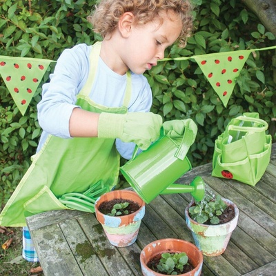 Bigjigs Toys zahradní set nářadí v plátěné tašce zelená