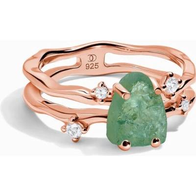 Elenys Kráľovský prsteň zlato Vermeil SKA R002 ROSEGOLD GREENAPATITE