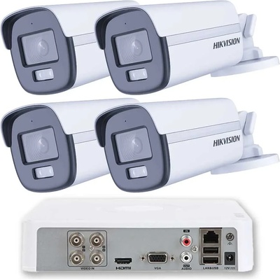 HIKVISION Професионален Комплект ZK41240W 4 Камери Hikvision 2MP Dual-Light Аудио 40m (ZK41240W)