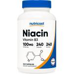 Nutricost Niacin, 100 mg, 240 капсули, Nutricost (67221 (078201) NC)