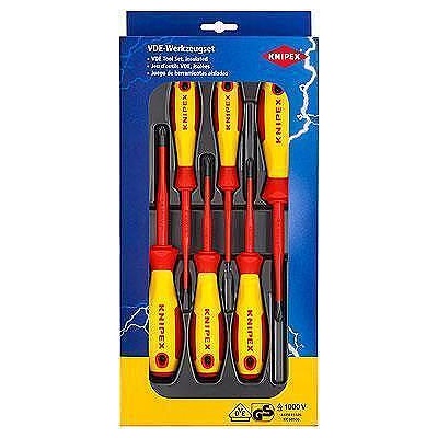 KNIPEX Комплект с 6 бр. отвертки VDE 1000V - 2х шлиц, 2х PH и 2х PZ, Knipex (K002012V04)