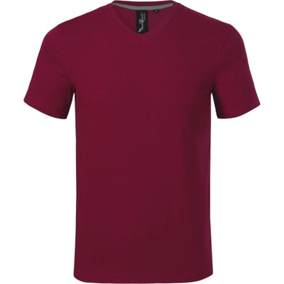 Malfini Premium tričko Action V-neck pánske krátký rukáv MAL-7008613 garnet