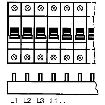 SE Захранващ гребен Acti 9 3P 16мм2 80A 19 прекъсвача L1L2L3 - A9XPH357 (A9XPH357)