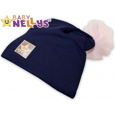Baby Nellys Bavlnená čiapka Tutu květinka grafit