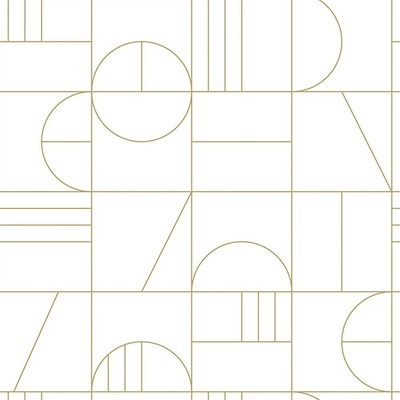 estahome 139141 Bielo-zlatá vliesová tapeta geometrický vzor Art Deco rozmery 0,53 x 10,05 m