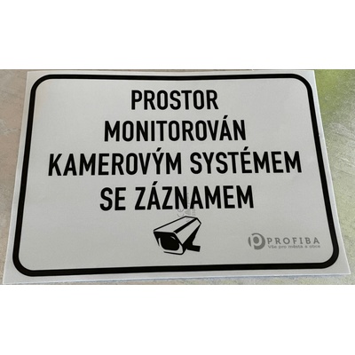 PROFIBA Reflexní samolepka "Prostor monitorován kamerovým systémem se záznamem" – Zboží Mobilmania