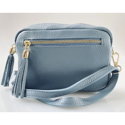 Leather Country dámská kožená crossbody kabelka LC9461202 šedomodrá