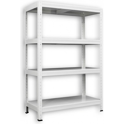 Biedrax Kovový regál do pivnice 40 x 90 x 120 cm, biely - 4 police kovové