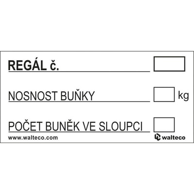 Walteco Označenie regálu, 100x40mm, samolepka Množstvo: 1 ks , 20087