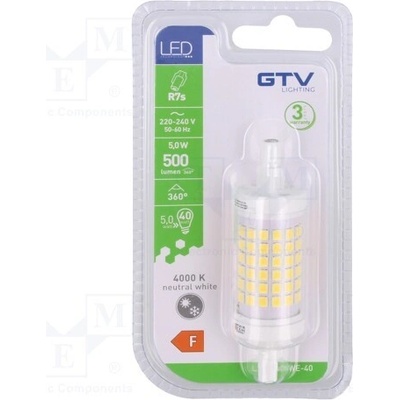 GTV Poland LD-J7806WE-40 Žárovka LED bílá neutrální R7S 230VAC 500lm 5W 360° 4000K