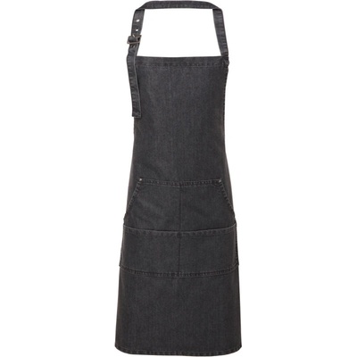 Premier Zástěra PR 126 s laclem denim COT-390126m0999 Černá denim