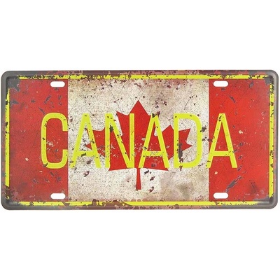 Retro tabula ŠPZ Canada 30x15cm