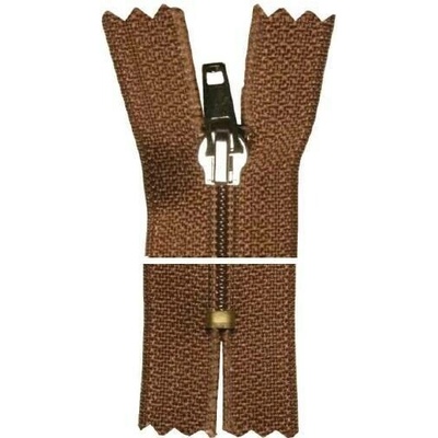 Spirálový zip, nedělitelný - 25cm - hnědý - WICO - BALENÍ 10 ks