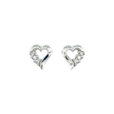 Infinitysilver stříbrné náušnice srdíčka se zirkony 436798