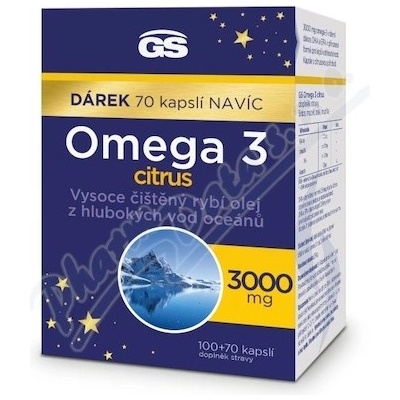 GS Omega 3 citrus 100+70 kapslí 2023