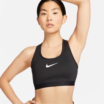 Nike Swoosh High Support Women's Non-Padded Adjustable Sports Bra - Black/White