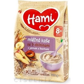 Hami Mléčná kaše se 7 obilninami s jablkem a švestkami 210 g