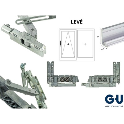GU Sada pojezdových vozíků PSK 966 Levé křídlo 33 mm K-15276-00-L-0
