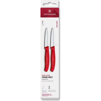 Victorinox - Комплект кухненски ножове за зеленчуци SWISS CLASSIC 8 см, 2 бр. , червен (GG772)