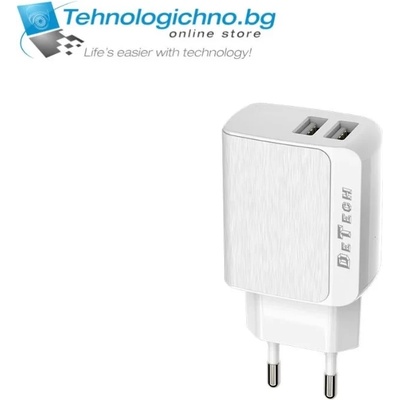 DeTech Зарядно DeTech DE-09 220V - 5V 2.4A (14139)
