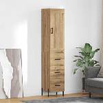 vidaXL Висок шкаф Дъб 34, 5 x 34 x 180 см Инженерна дървесина (3415985)
