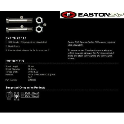 Montážní sada řidítek EASTON EXP EXP TH 75 11.9