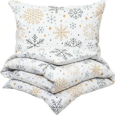 4Home flanel obliečky Frosty snowflakes 160x200 70x80
