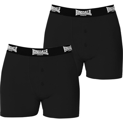Lonsdale Мъжки боксерки Lonsdale 2 Pack Boxer Shorts Mens - Black
