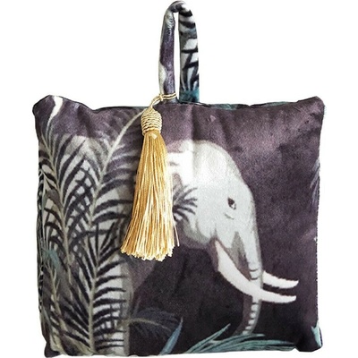 Dveřní sametová zarážka se slonem Jungle Elephant - 17*10*18cm - Mars & More