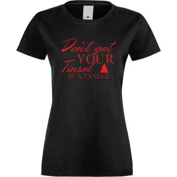 Image 1 of Дамска тениска Don't get your tinsel черна