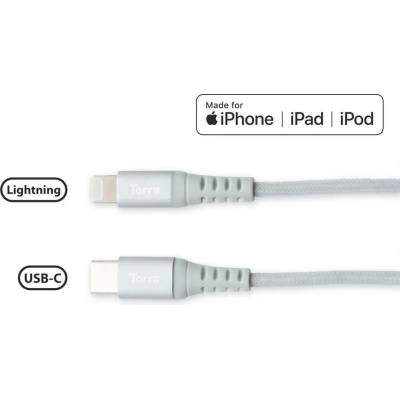 Torrii USB-C to Lightning Cable 1m. - USB-C кабел към Lightning за Apple устройства с Lightning и/или устройства с USB-C (сребрист)