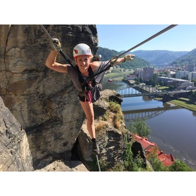 Via Ferrata v Děčíně s výstrojí a instruktorem