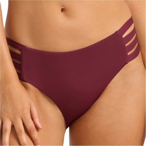 Seafolly Дамско бикини долнище Seafolly Women's Collective Multi Strap Hipster Pant Bikini bottom - Dark Burgundy - размер 38 (EU) (150-2115-1113)
