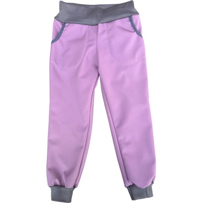 Softshellové kalhoty s microfleecem růžové