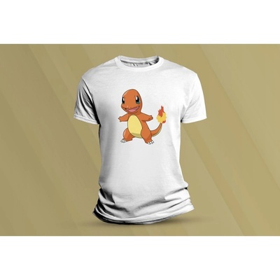 Sandratex dětské bavlněné tričko pokémon Charmander bílá