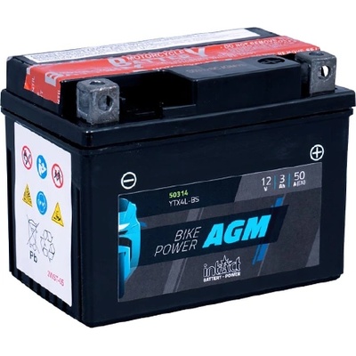 Мото акумулатор intAct Bike-Power AGM YTX4L-BS 3Ah R+ (50314)
