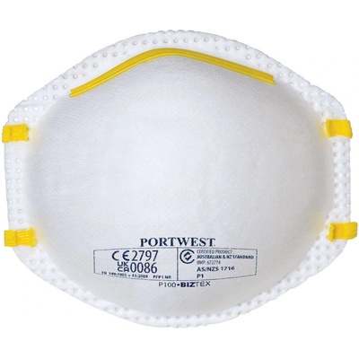 Portwest respirátor P100 FFP1 proti prachu bez ventilku POR-P100WHR Bílá