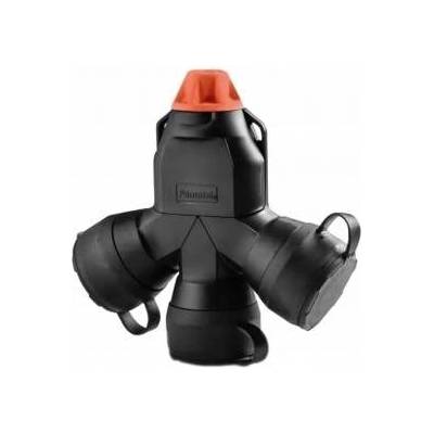 Famatel Rubber branch connector 3 sockets tee 16A 3P 250V IP54 3P PL/FR - rubber choke 187F