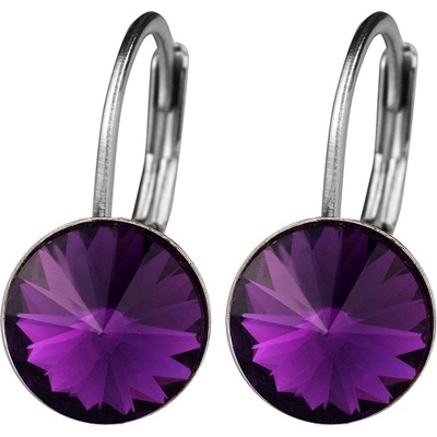 Šperky4U ocelové náušnice amethyst NBSS08-AM