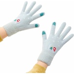  Плетени зимни ръкавици за тъч екрани - HR Women Braided Gloves (син)