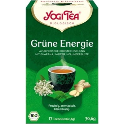 Yogi Tea Green Energy Zelená Energie ajurvédsky zelený čaj s guaranou 17 x 1,8 g