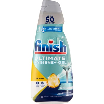 Finish Ultimate Hygiene+ Gel Lemon Гел за машинно миене на съдове 50 измивания 1000ml (3311520)