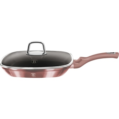 BerlingerHaus Grilovací pánev s titanovým povrchem a poklicí I ROSE COLLECTION 28 cm