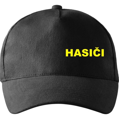 Hasiči názov samostatný so zahnutým šiltom a látkovou sponou Čierna