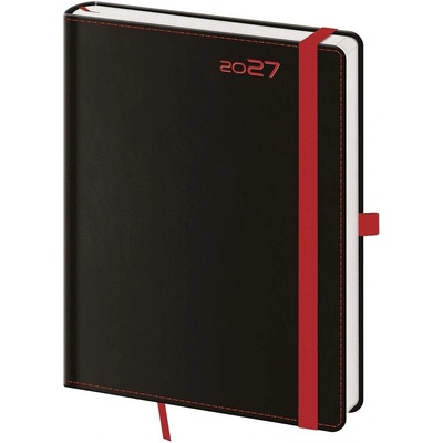 Helma Black Red B6 týdenní 2027 černý