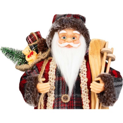 MagicHome Dekorácia Santa s darčekom červený 46 cm